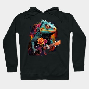 Chameleon Playing Guitar Hoodie